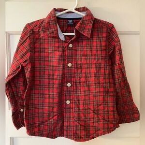 Gap Boys 4T holiday Stewart plaid Oxford Shirt, holiday photos
